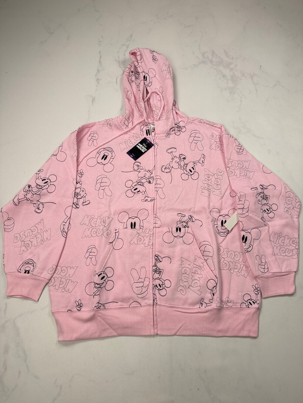 Disney Mickey Mouse Hoodie Pink 2010s Graphic - Womens XXL